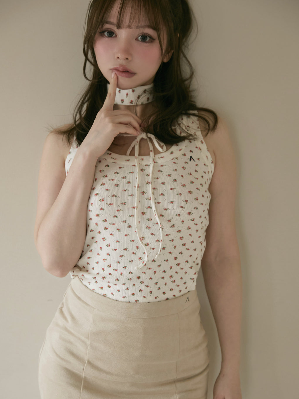 トップス andmary avrill ribbon tops ANDMARY】Avrill ribbon tops