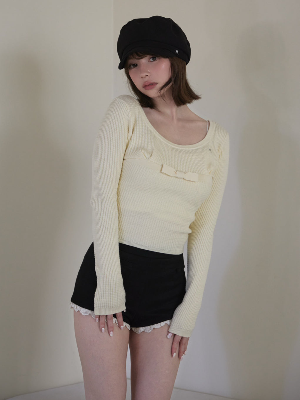 Waffle ribbon tops