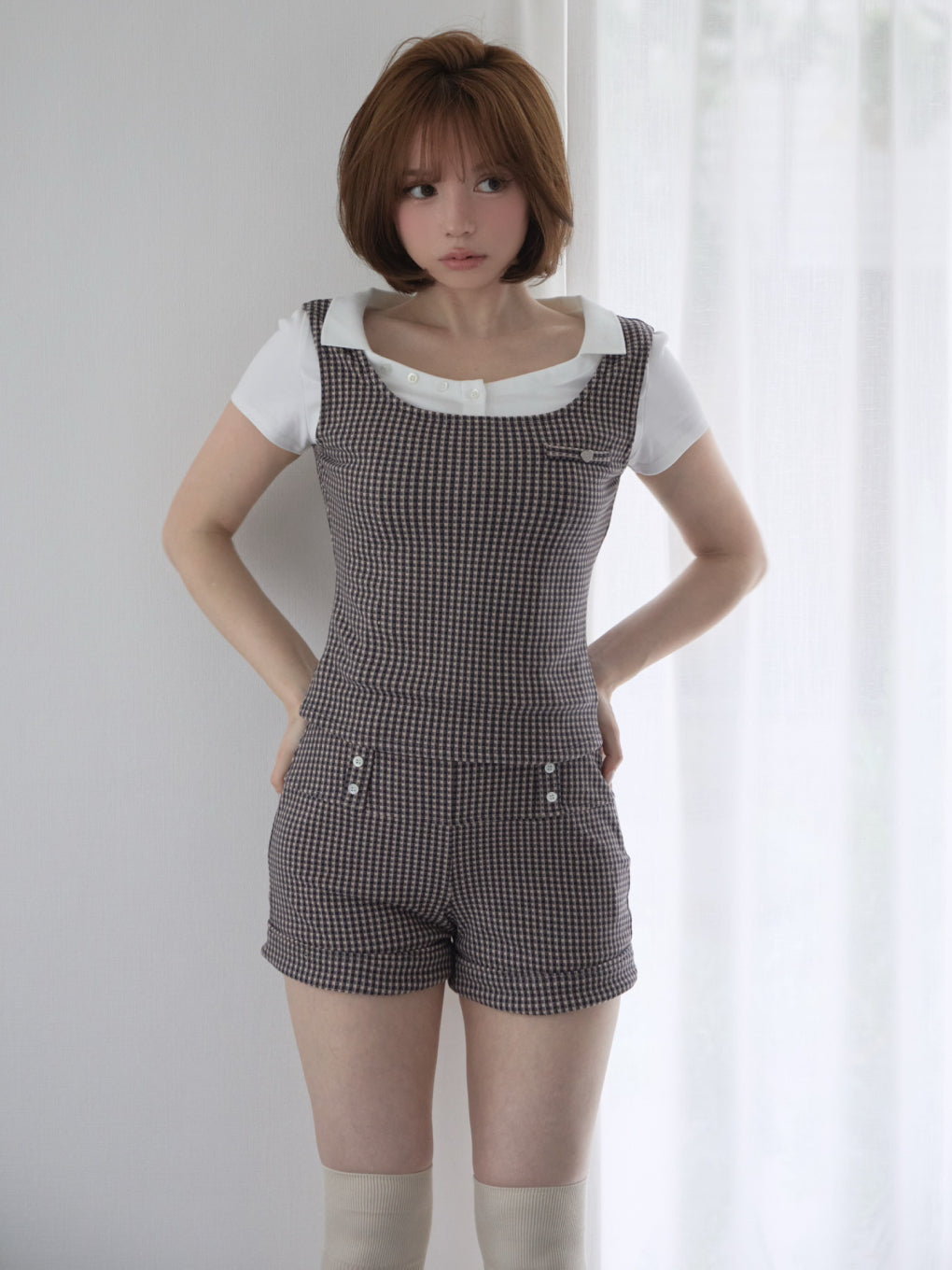 Polo gingham check set up