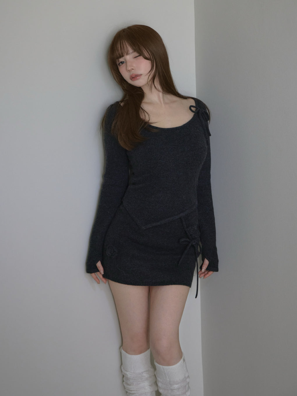 ANDMARY】Flower knit set up