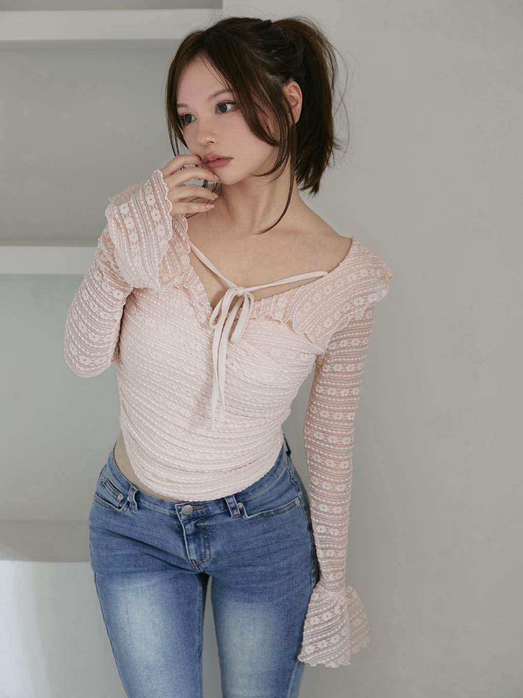 Frill lacy tops