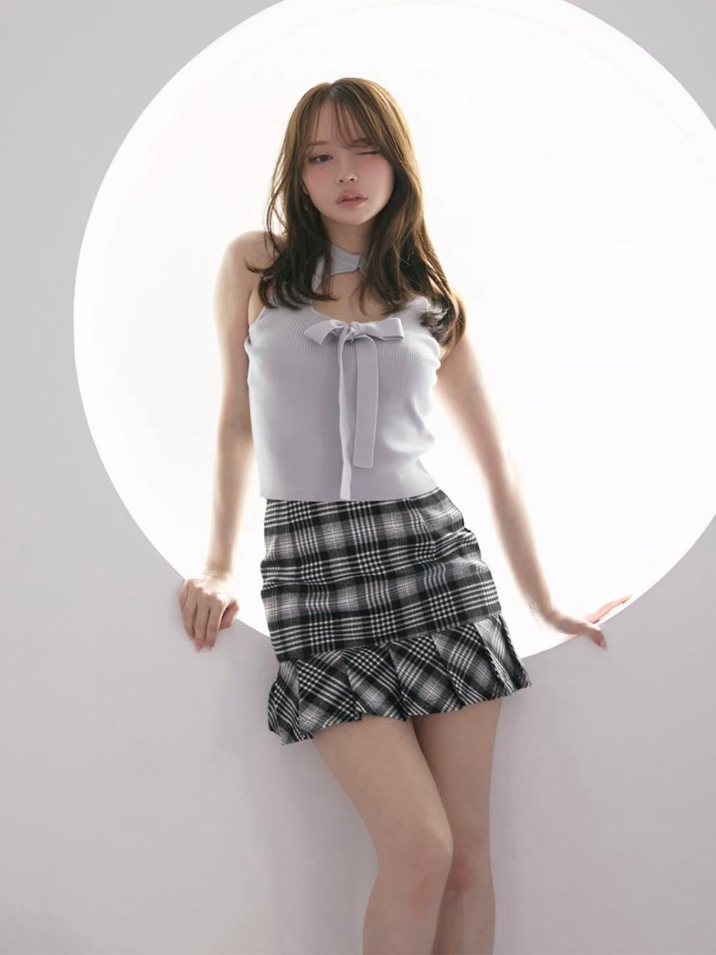 Lotta check mini skirt