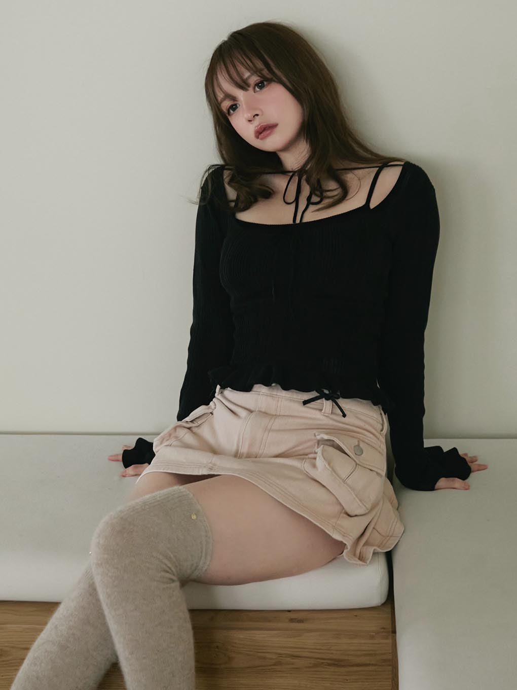 Baby ribbon mini skirt