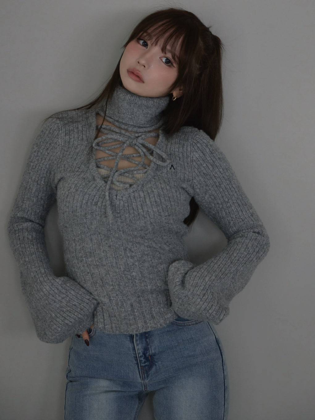 トップス ANDMARY Rimma check set tops beige Rimma check set tops