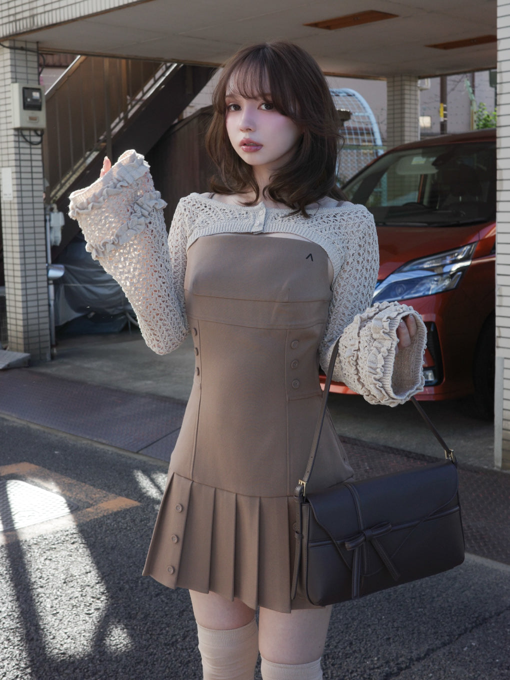 ANDMARY】Grenda pleats set mini dress