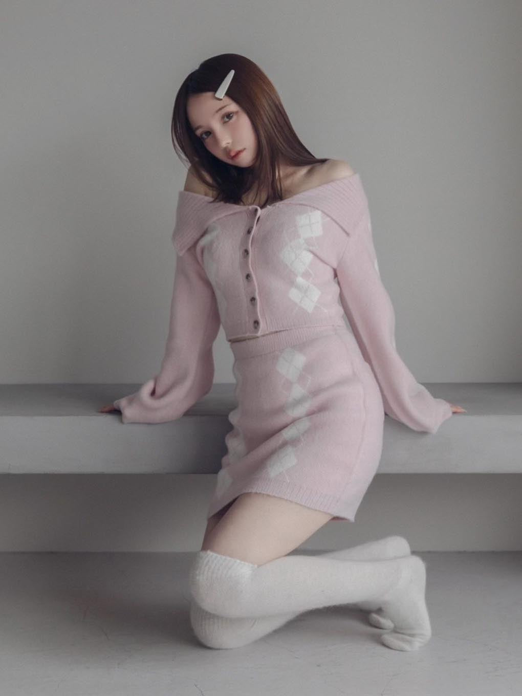 Dona argyle knit set up