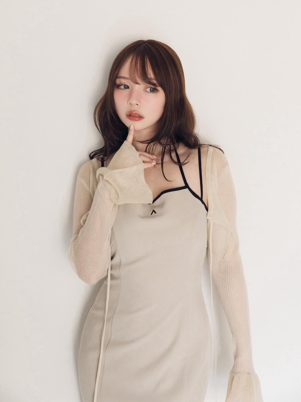 ANDMARY】Sheer ribbon cardigan