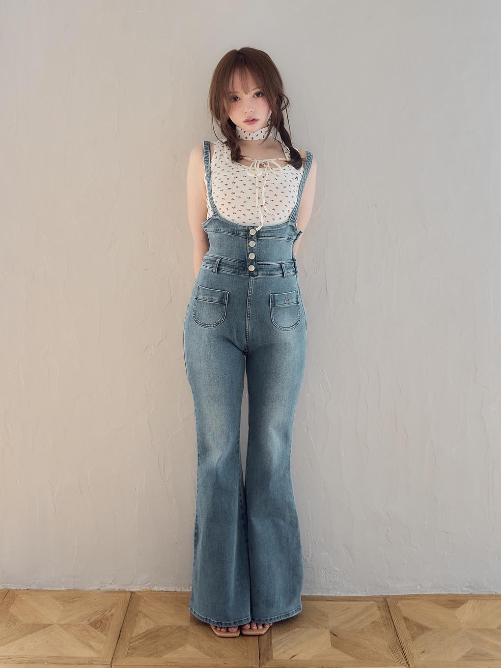 Heart hip denim allinone