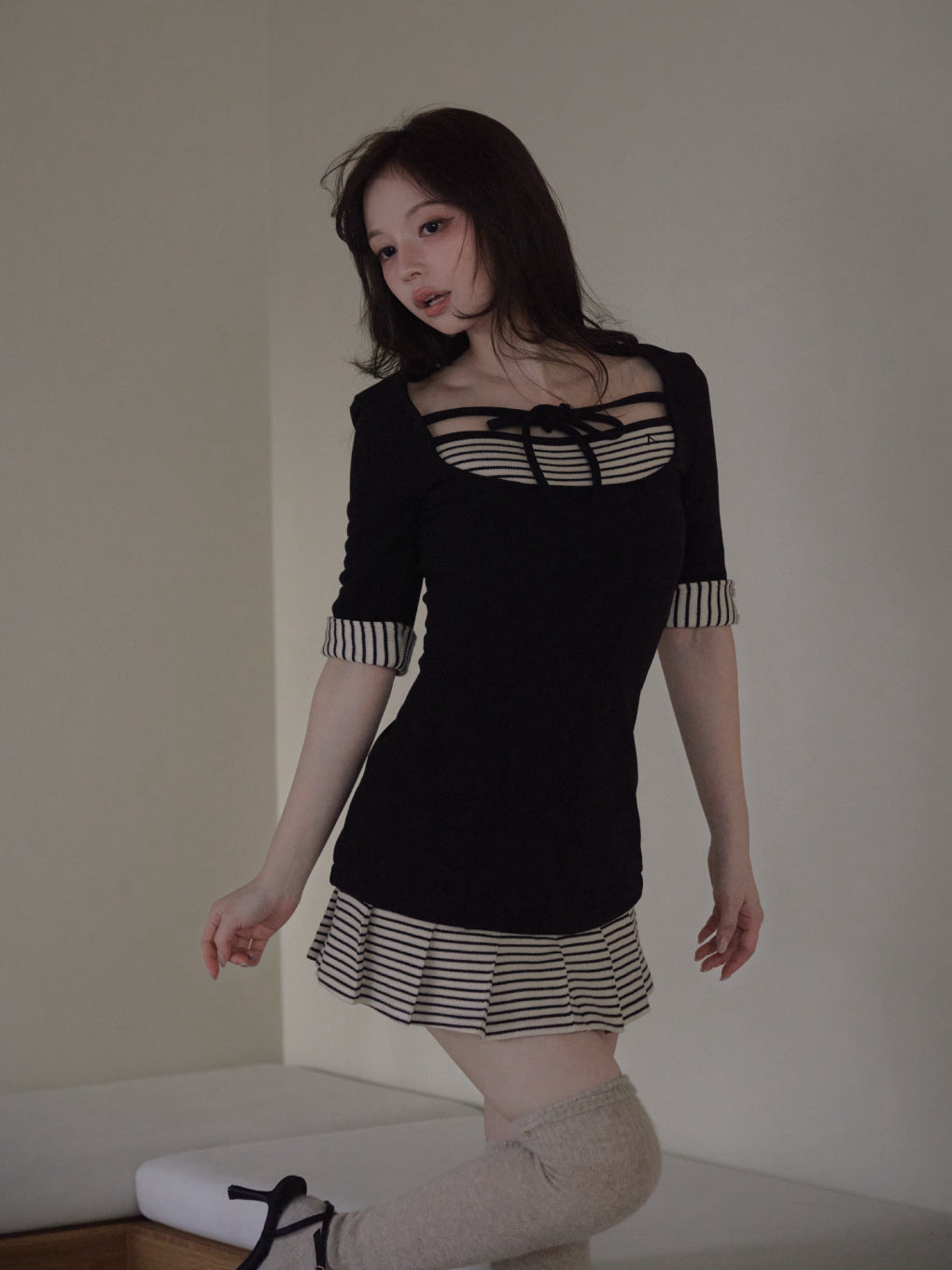 ANDMARY】Aiden pleats mini dress 