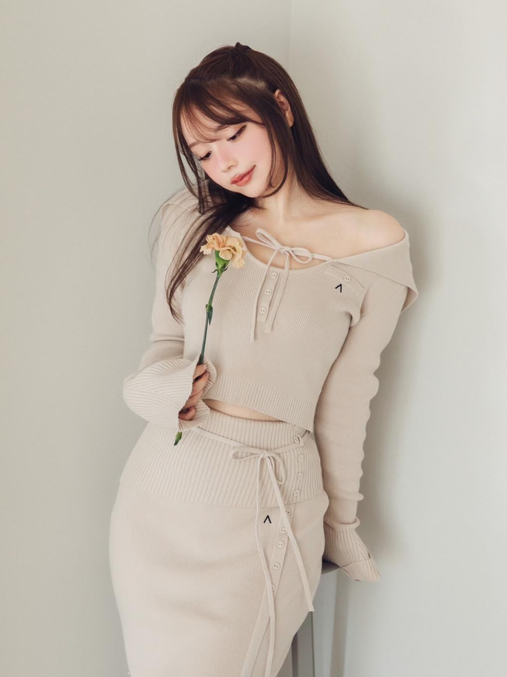 ANDMARY】Chloe ribbon knit tops 