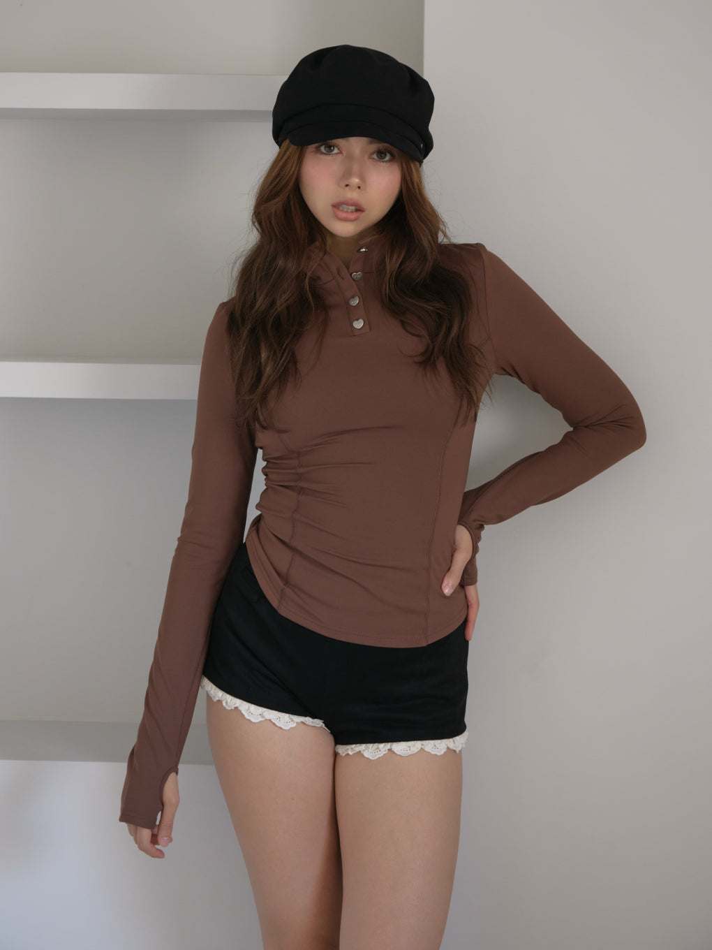 Suede mini pants
