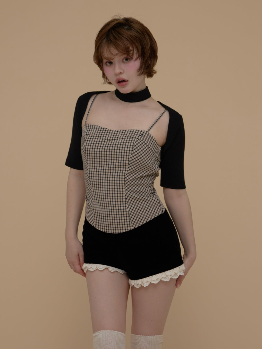 Nancy check set tops