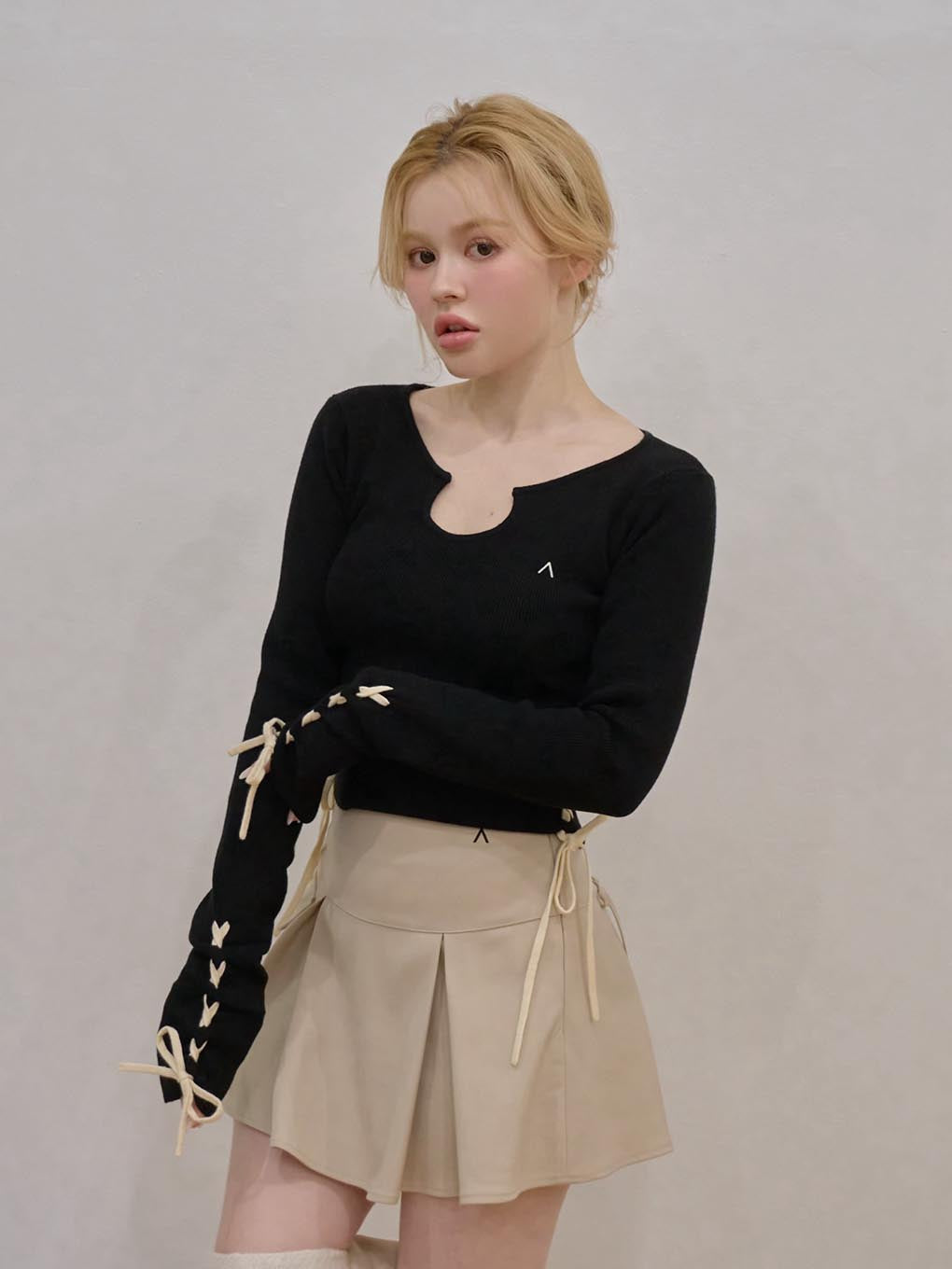 Millie ribbon knit tops