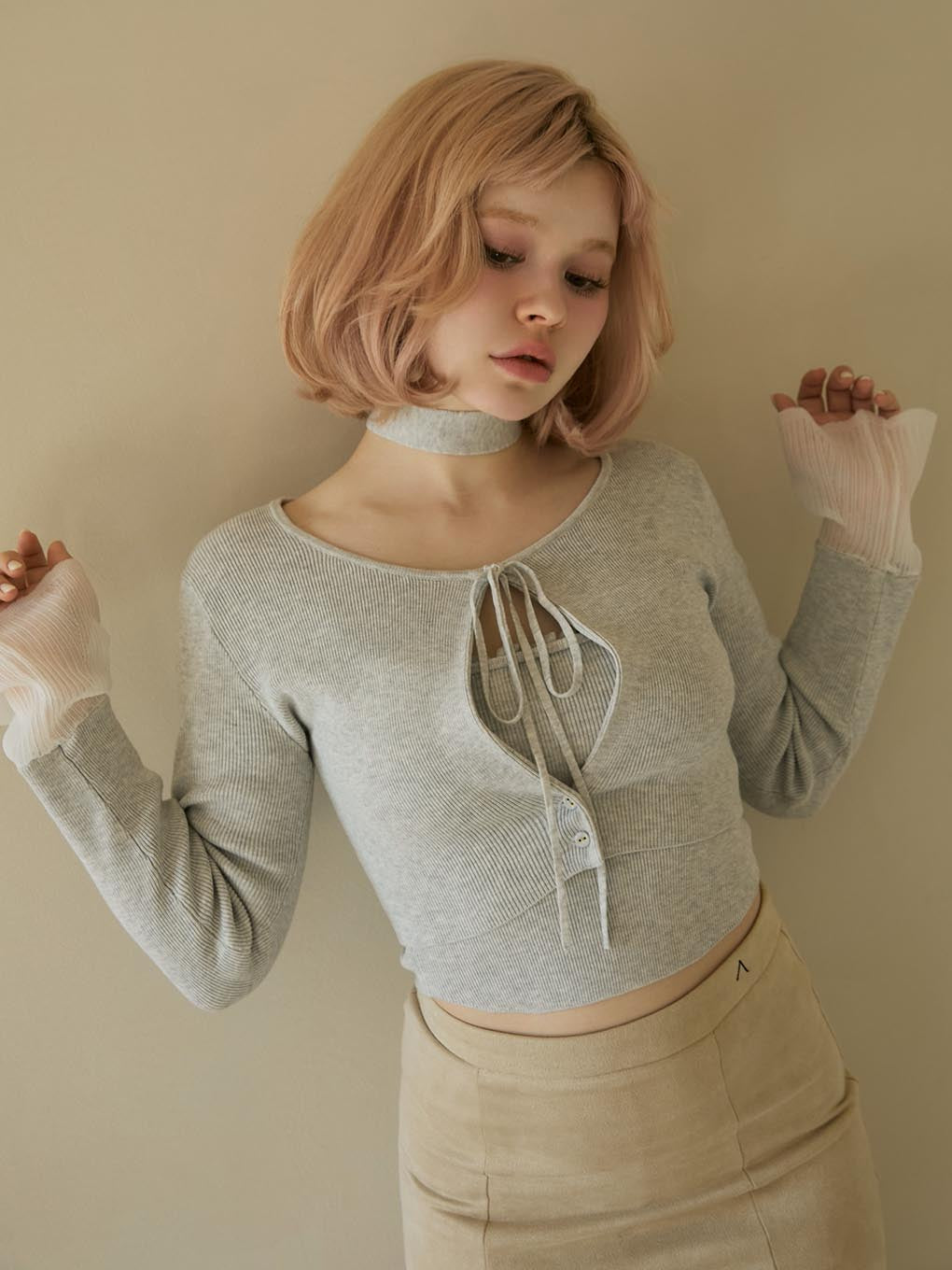 Candy sleeve knit set