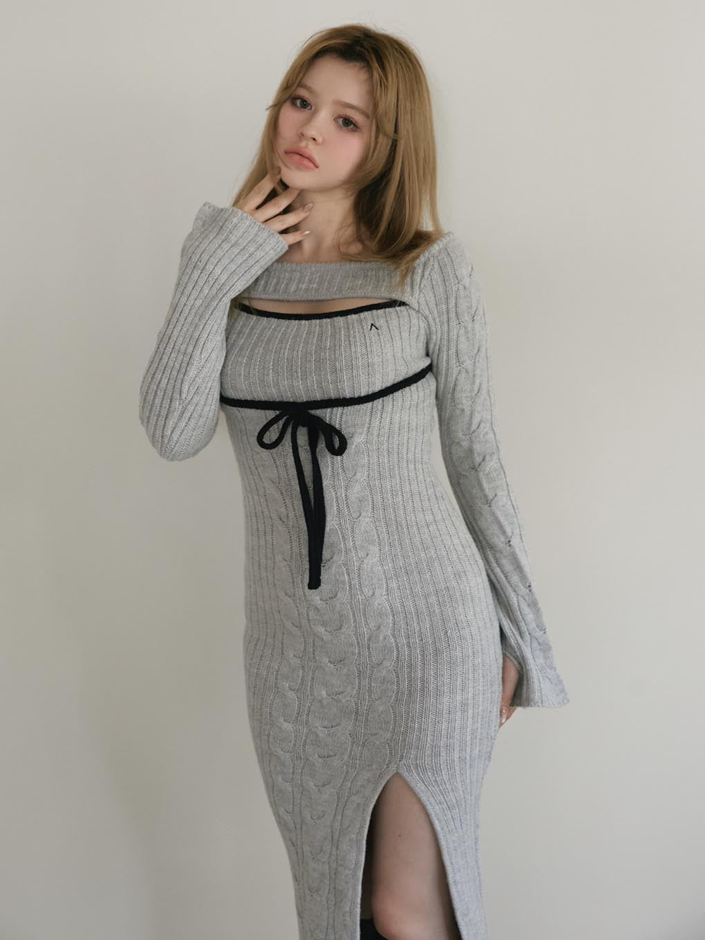 Joan ribbon knit dress