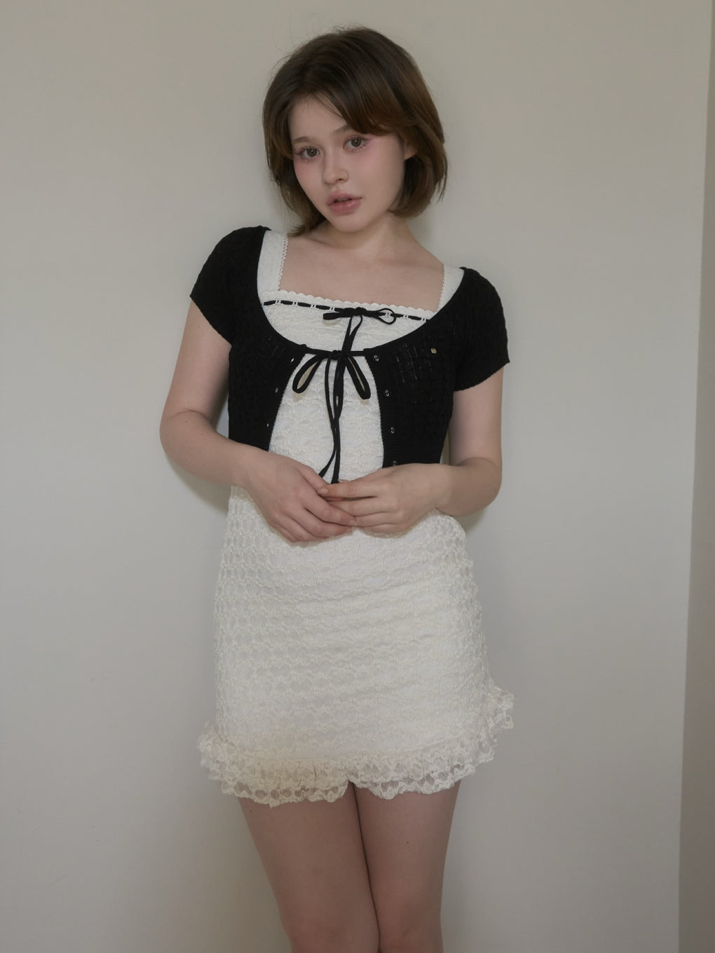 Mona lace set mini dress