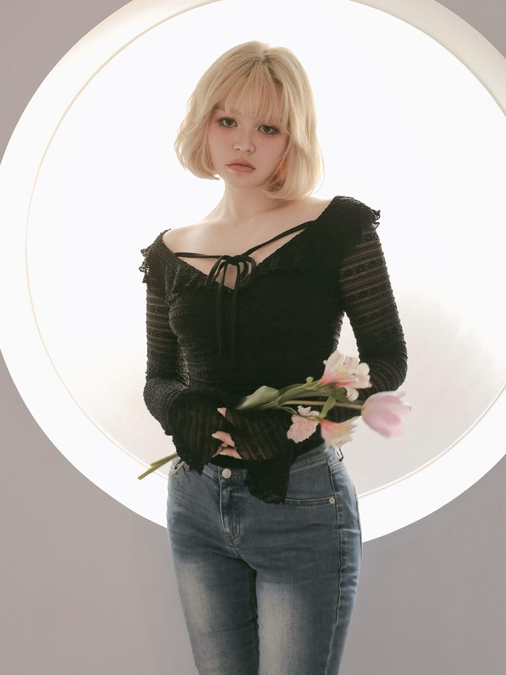 Frill lacy tops