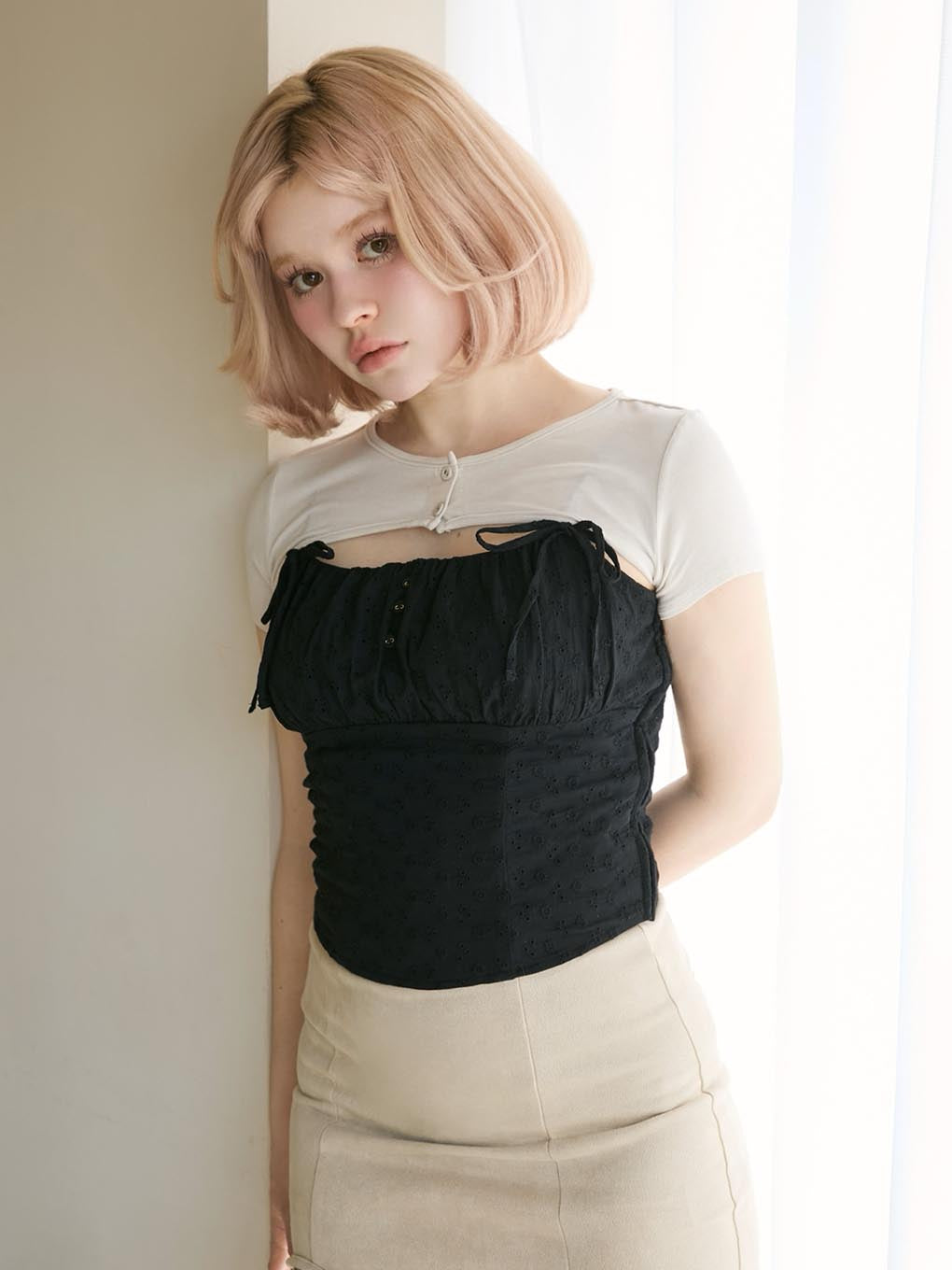 Poppy cotton lace set