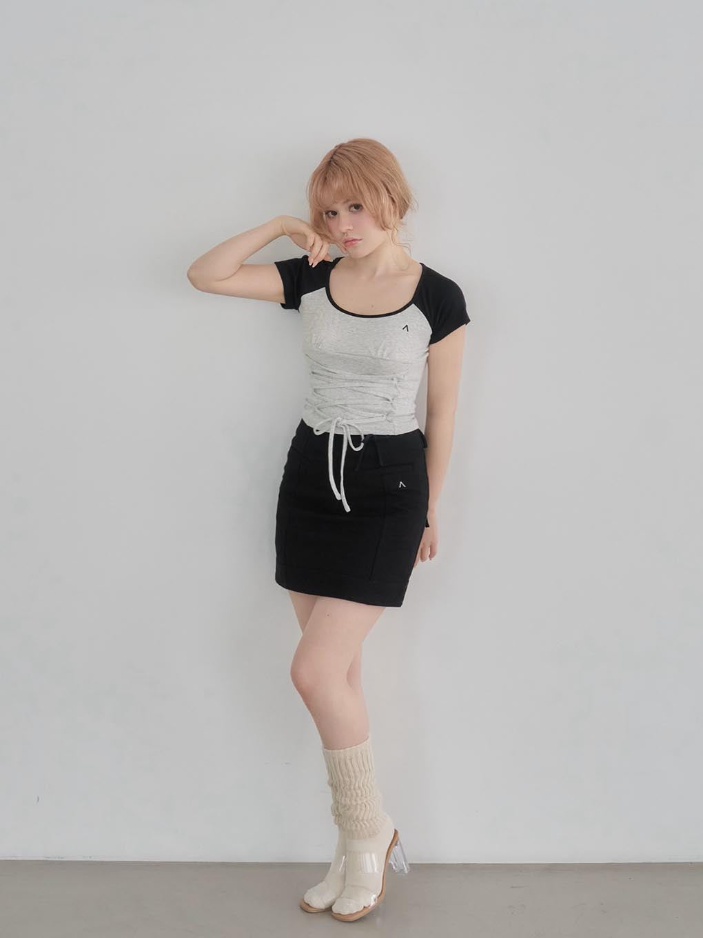 Lara ribbon mini skirt