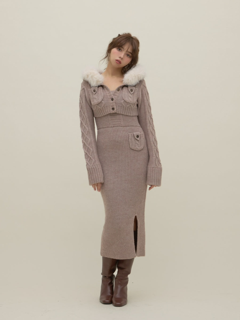 Nara hood set dress