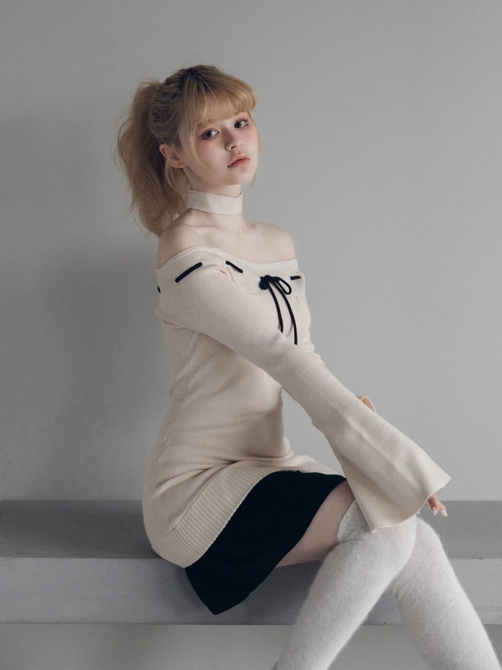 Lilian ribbon mini dress