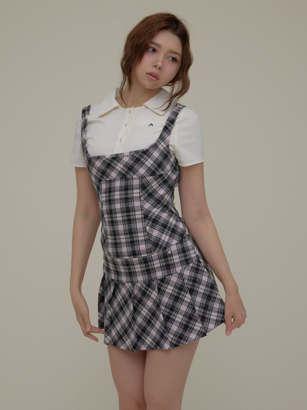 Era pleats set mini dress