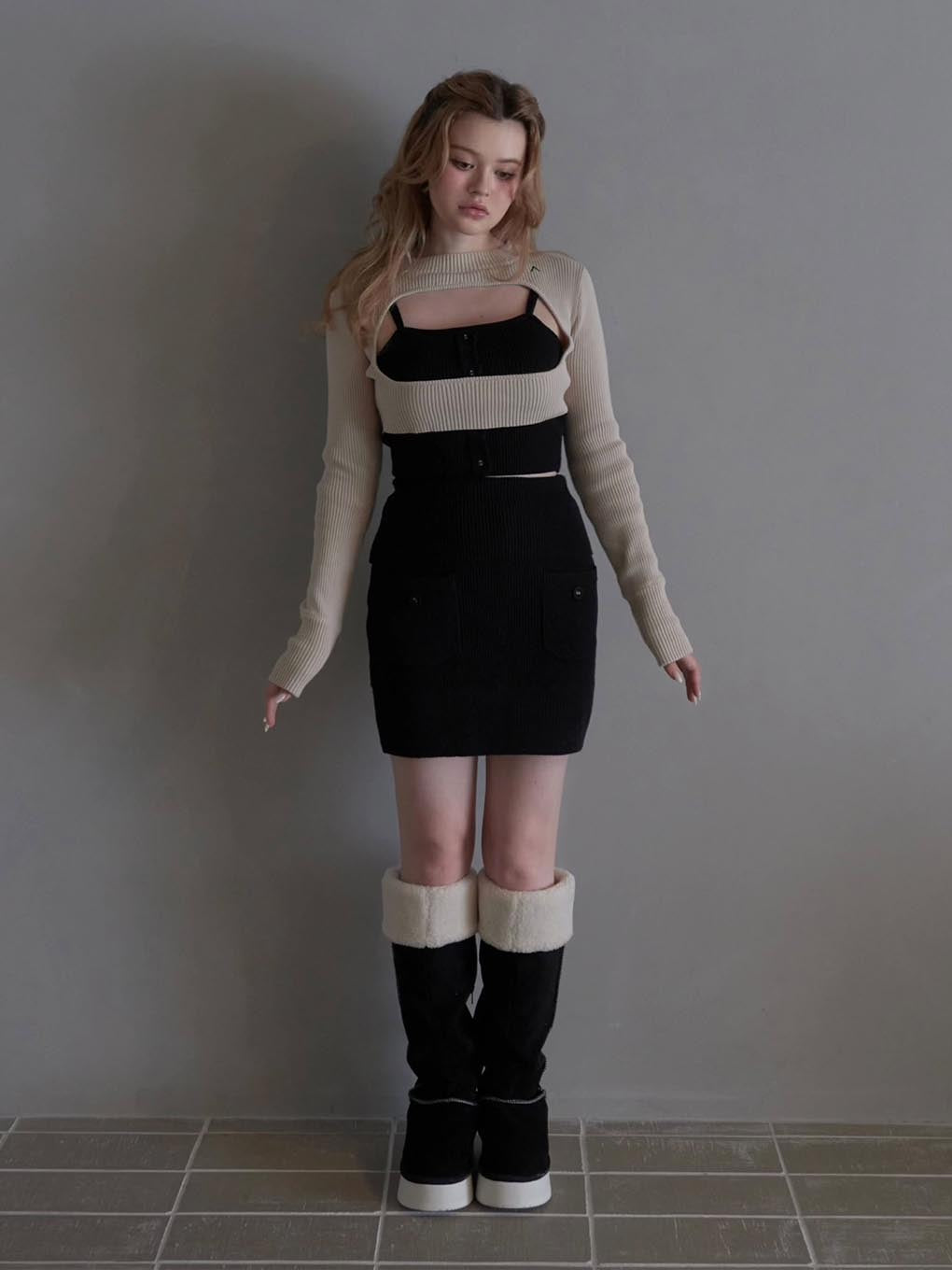 ANDMARY】Carina knit mini skirt 