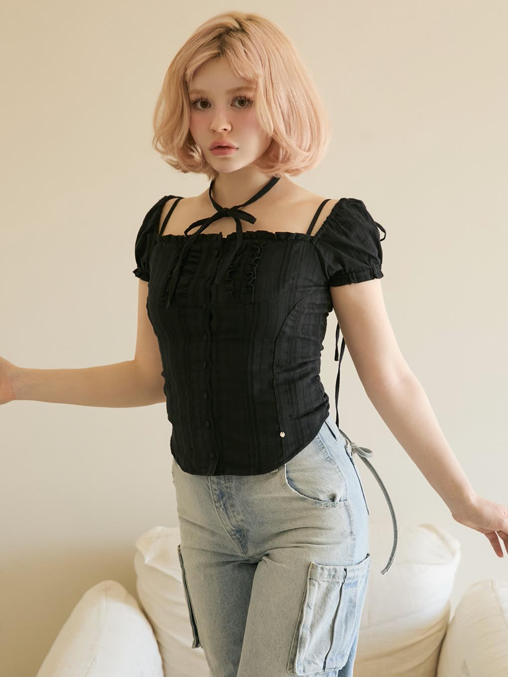 Kitty frill blouse