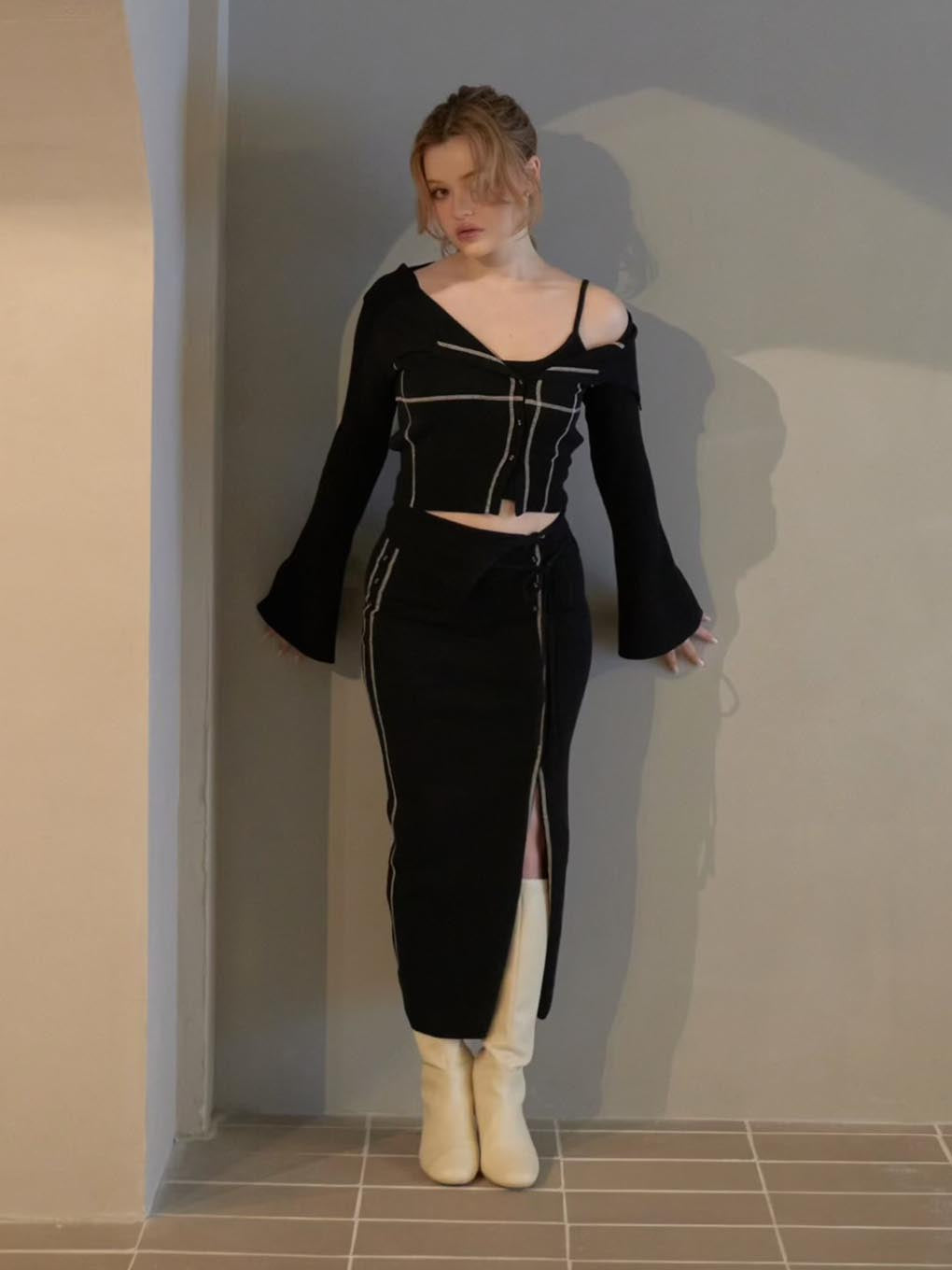 Belinda knit slit skirt