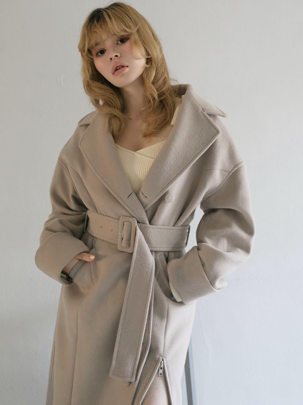 Ange slit long coat