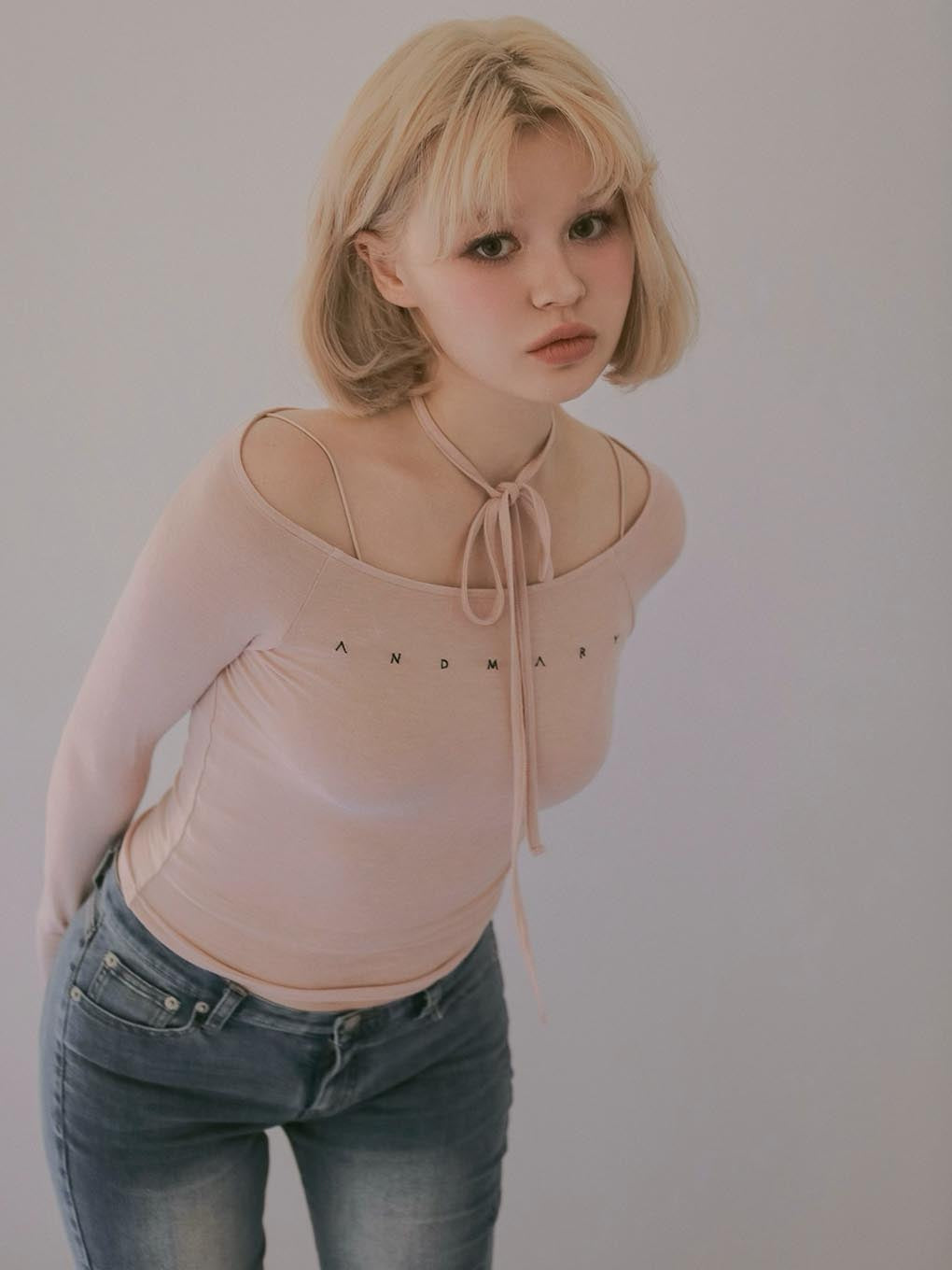 Mary sheer logo tops