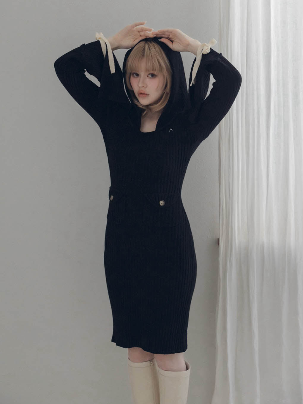 Ashley ribbon knit dress