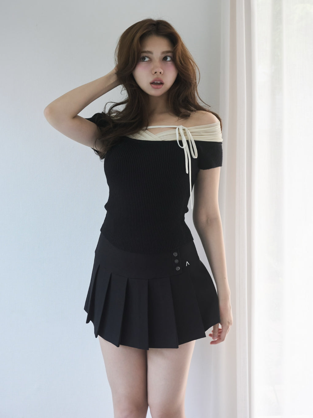 Annie tulle offshoulder tops