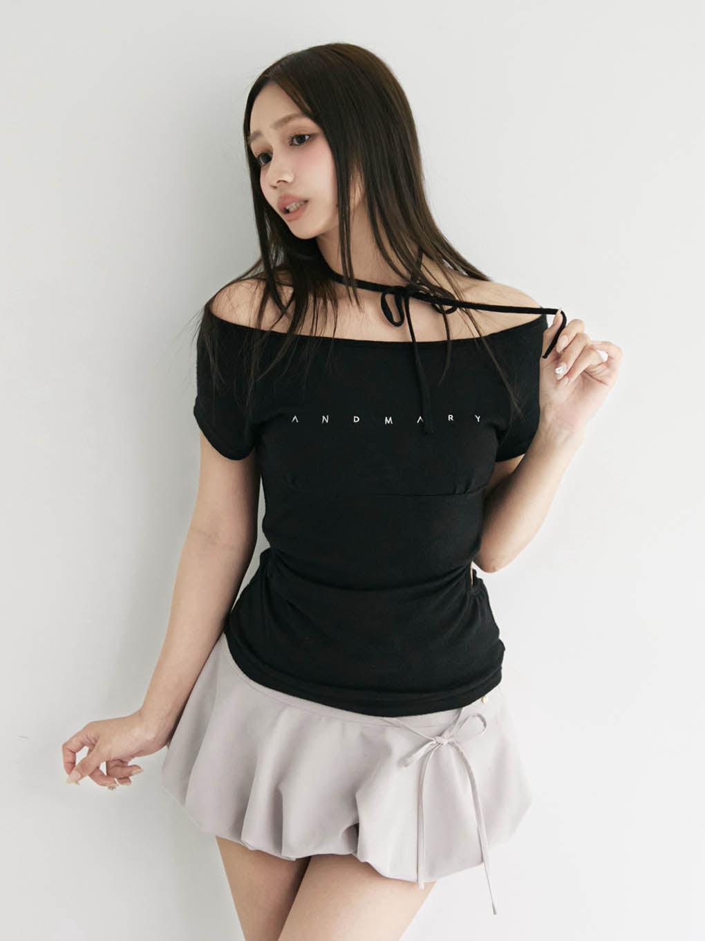 Mary logo ribbon tops