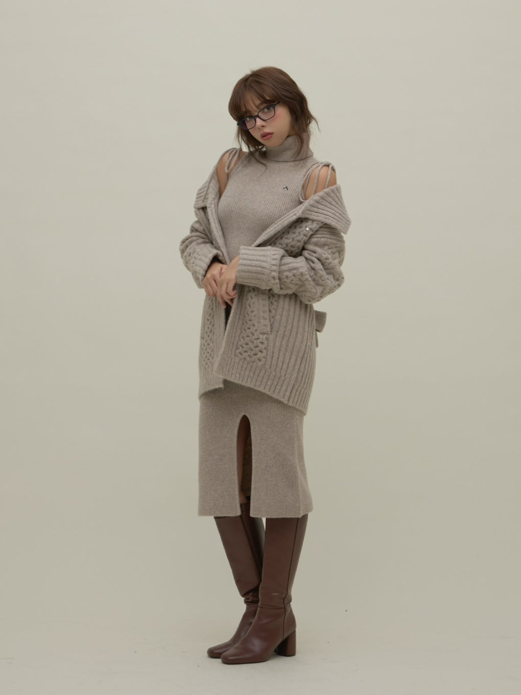 Nana cable knit set dress