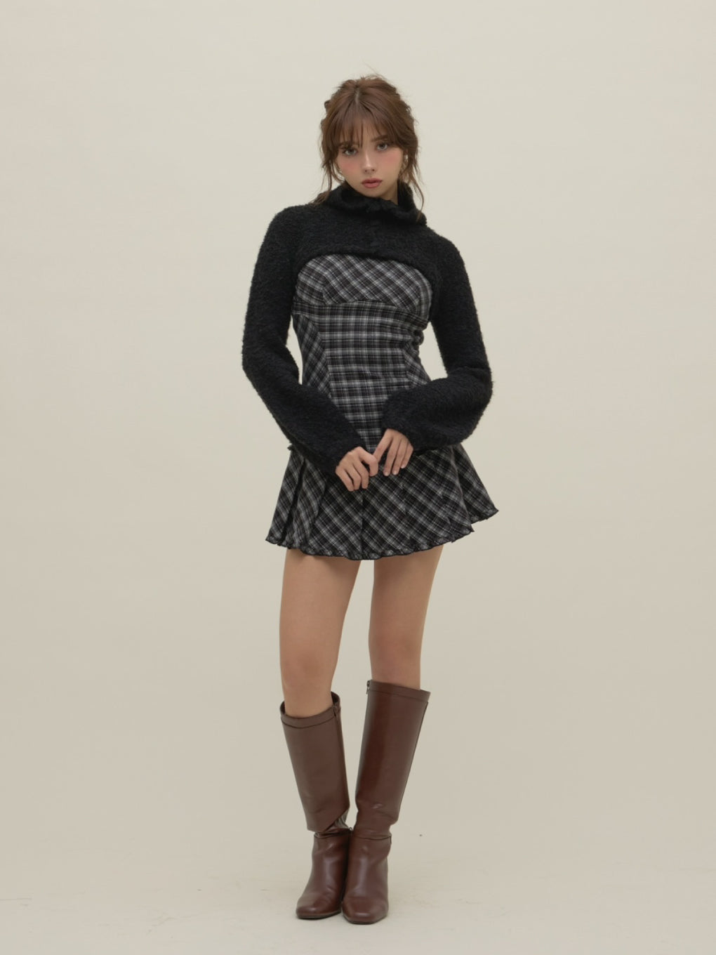 Lulu check set mini dress