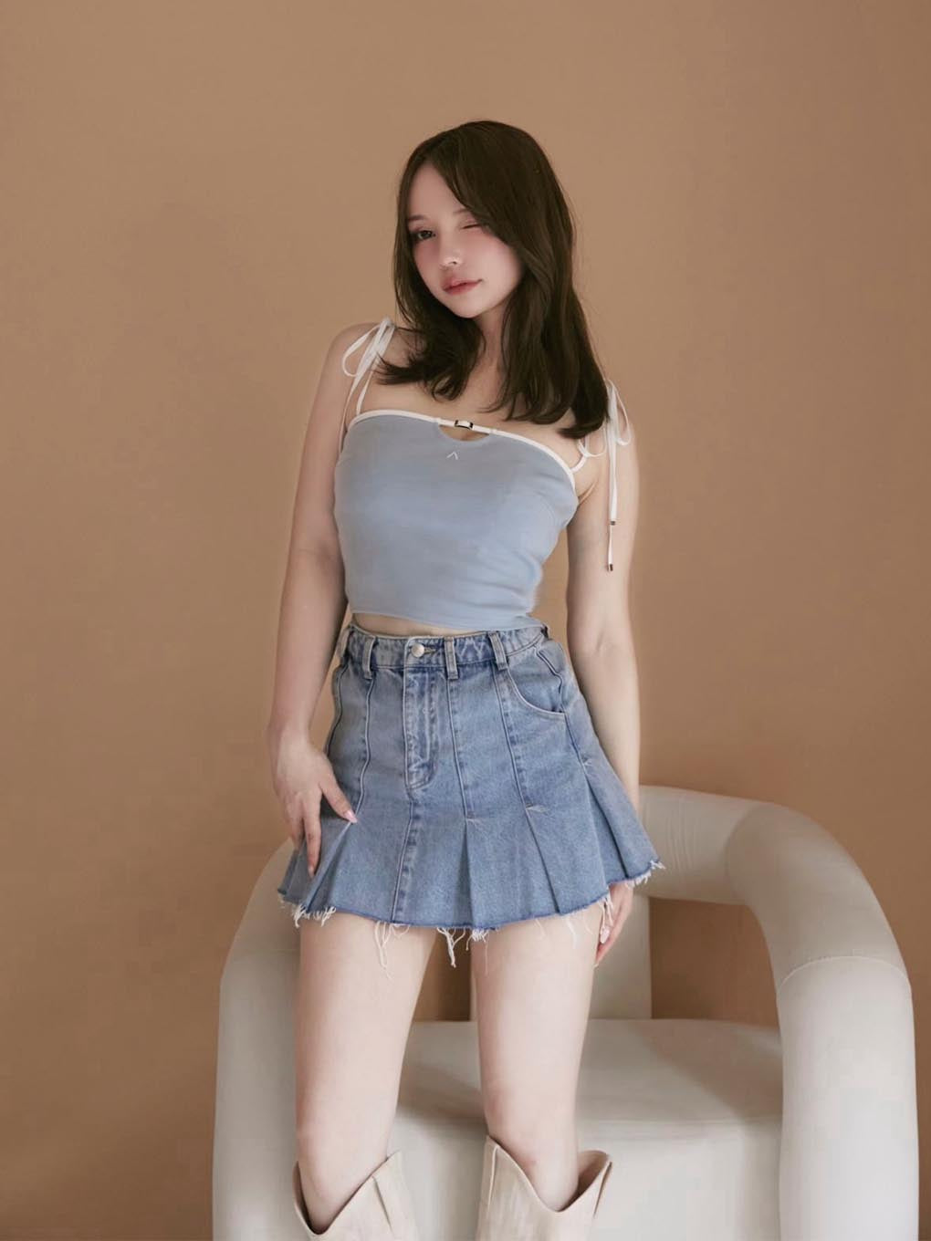 Amy denim mini skirt