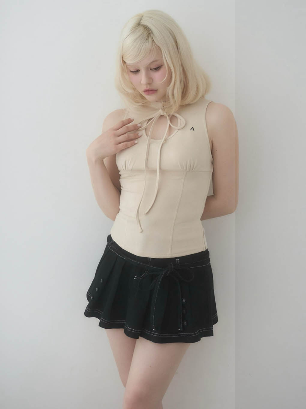 Kika button mini skirt