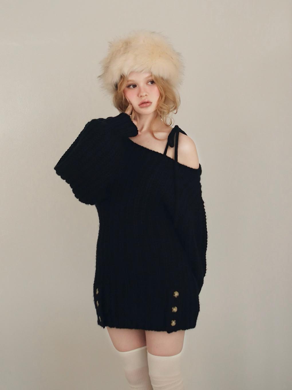 【andmary】Mia ribbon knit mini dressMia