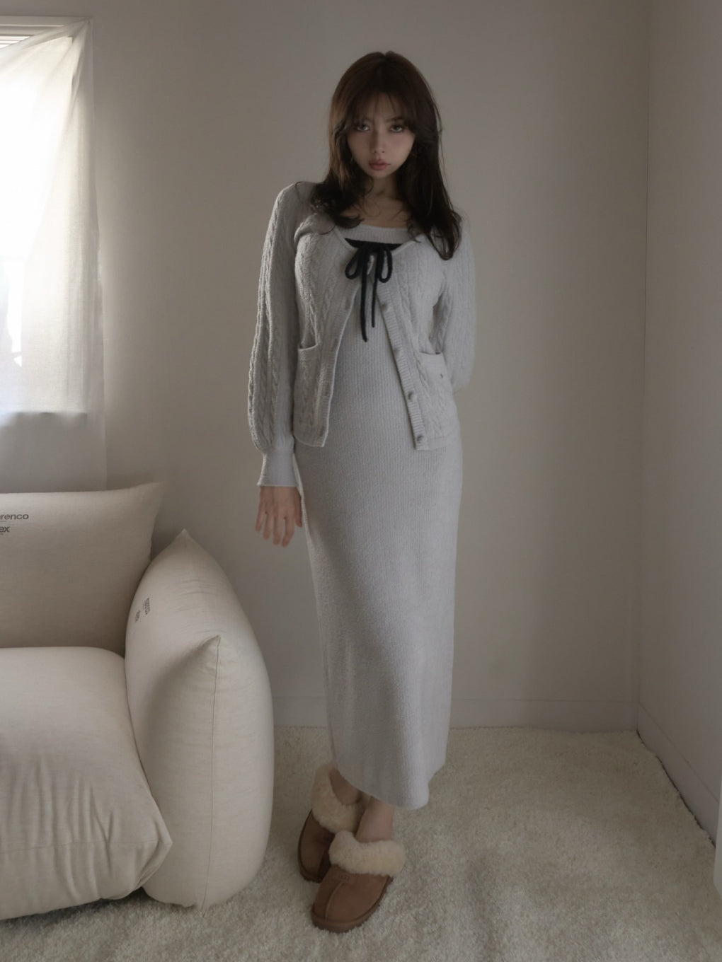 Sugar knit ribbon dress