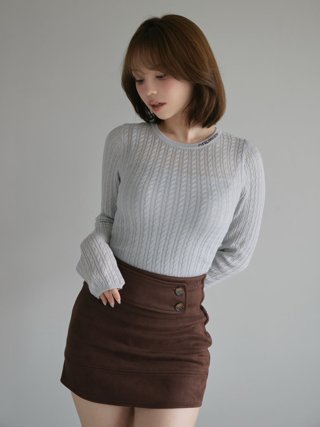Raka suede belt skirt