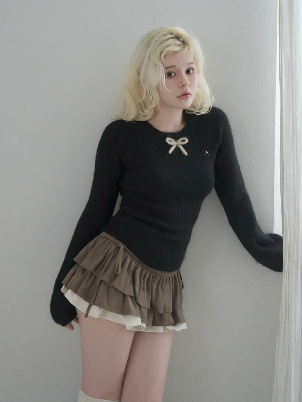Baby ribbon knit tops