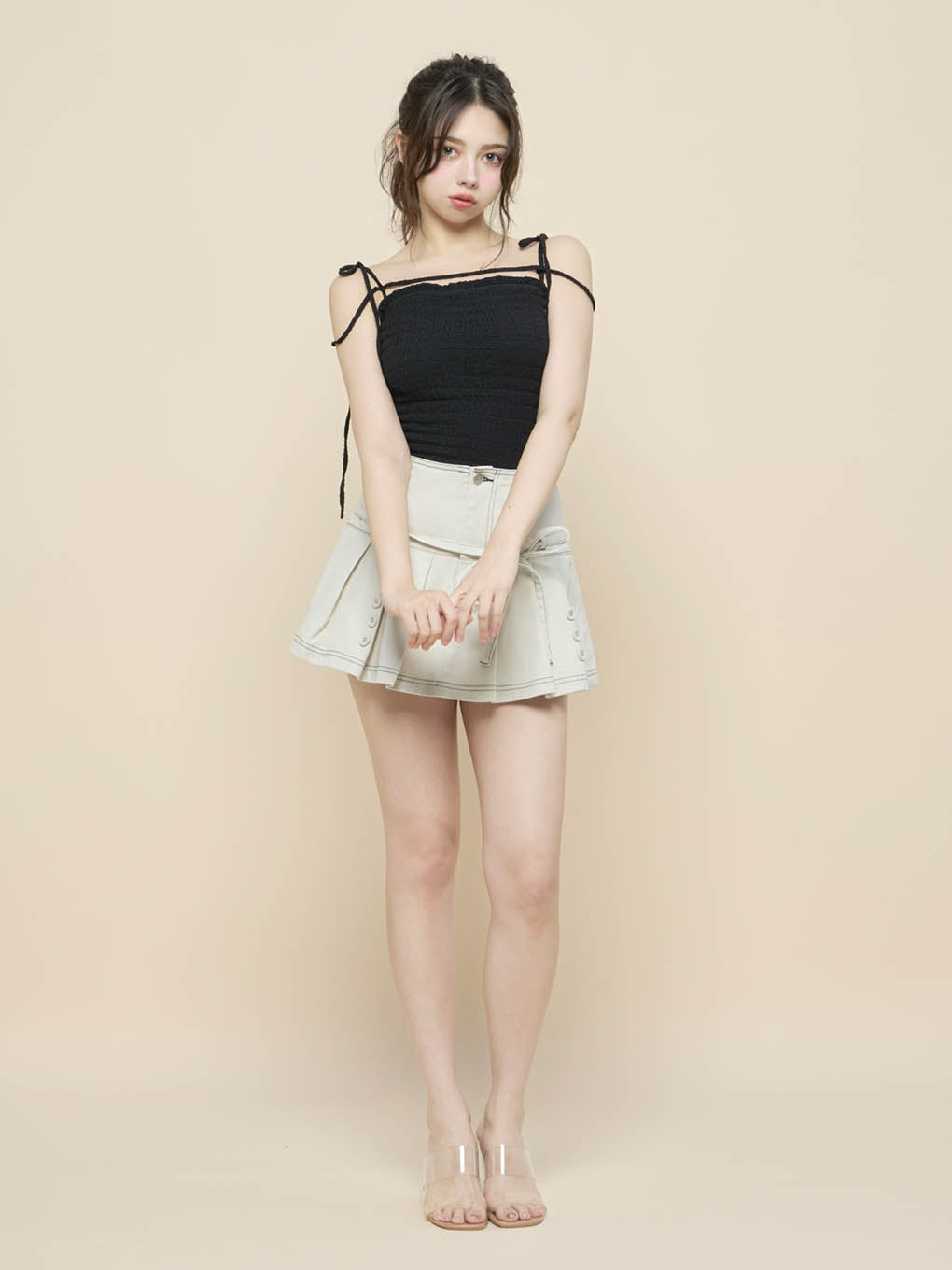 Shirring ribbon camisole