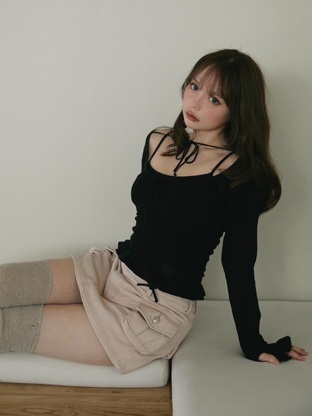 Baby ribbon mini skirt