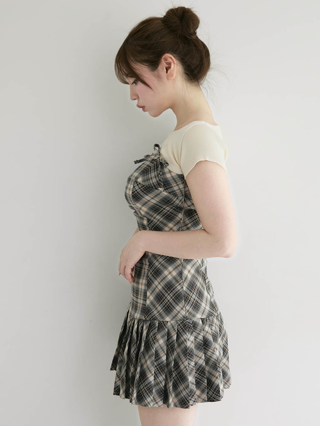 Karen check mini dress