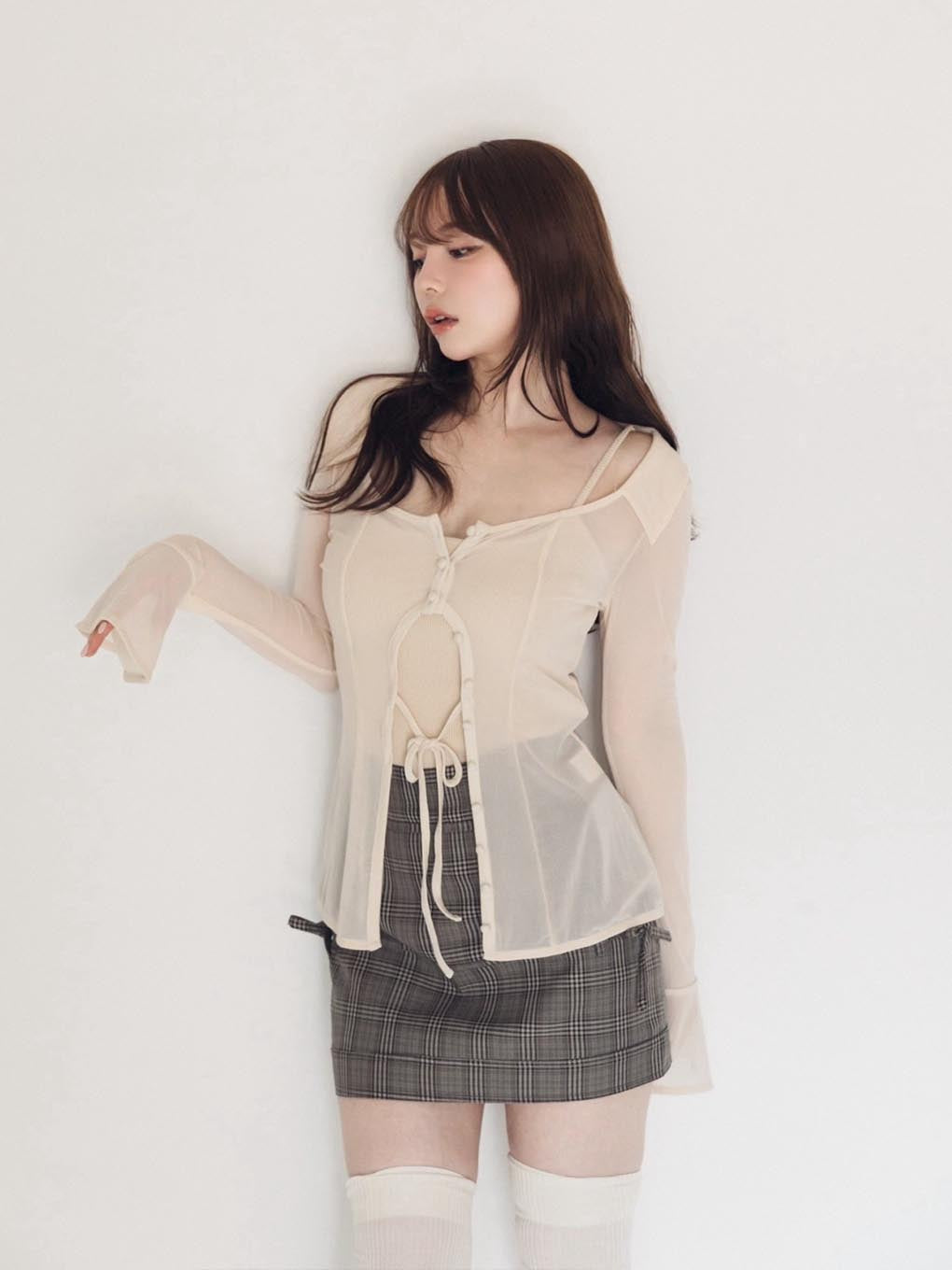 Jean tulle cardigan