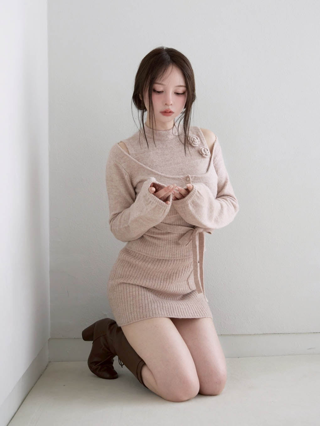 Flower knit set up