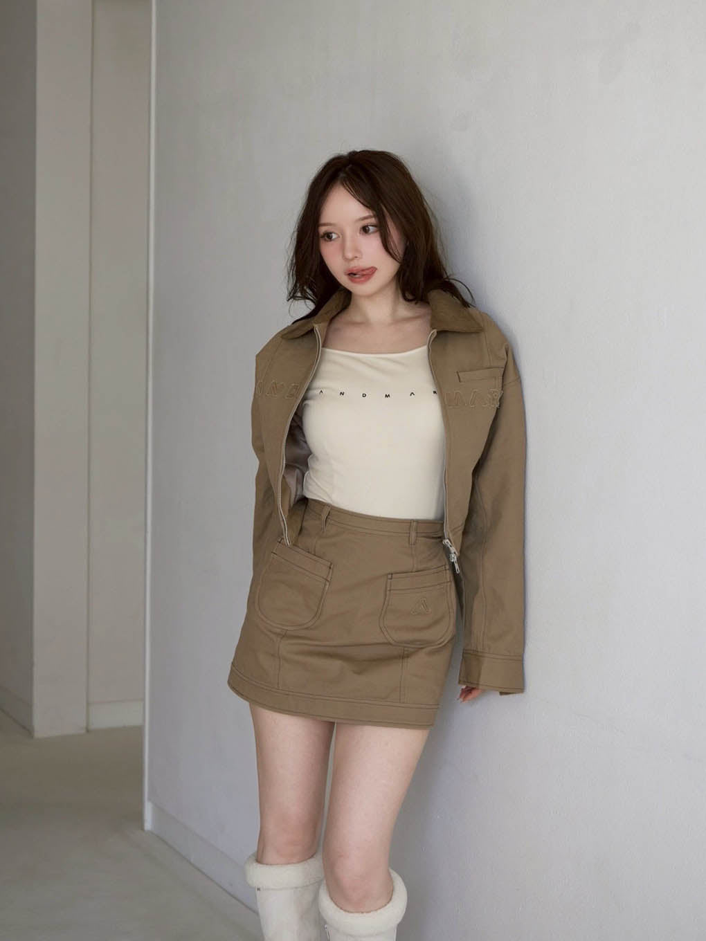 Harper twill mini skirt