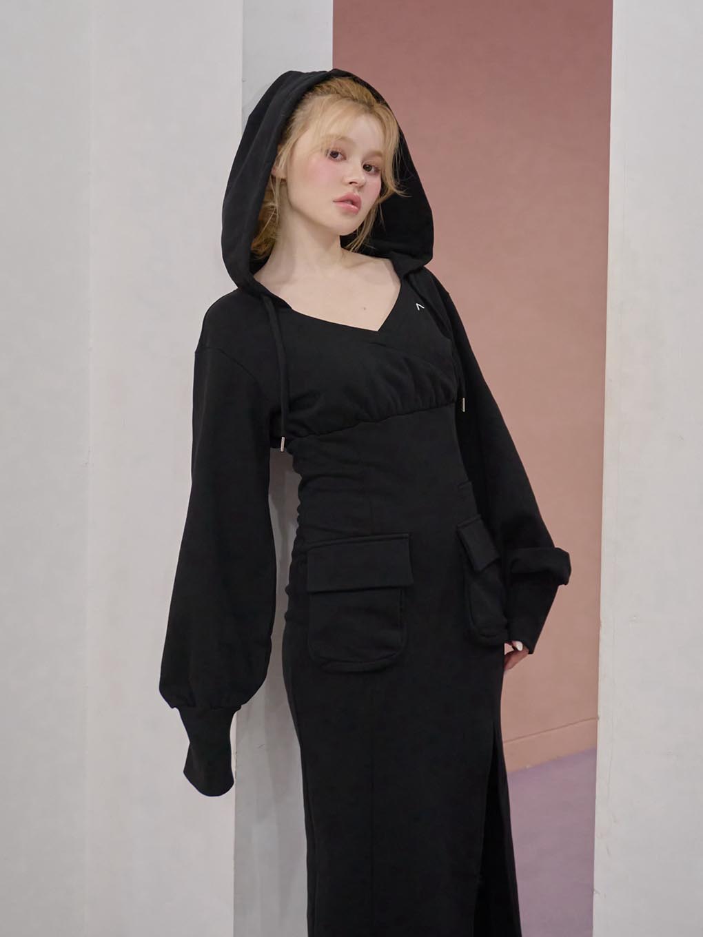 Ami pocket slit dress