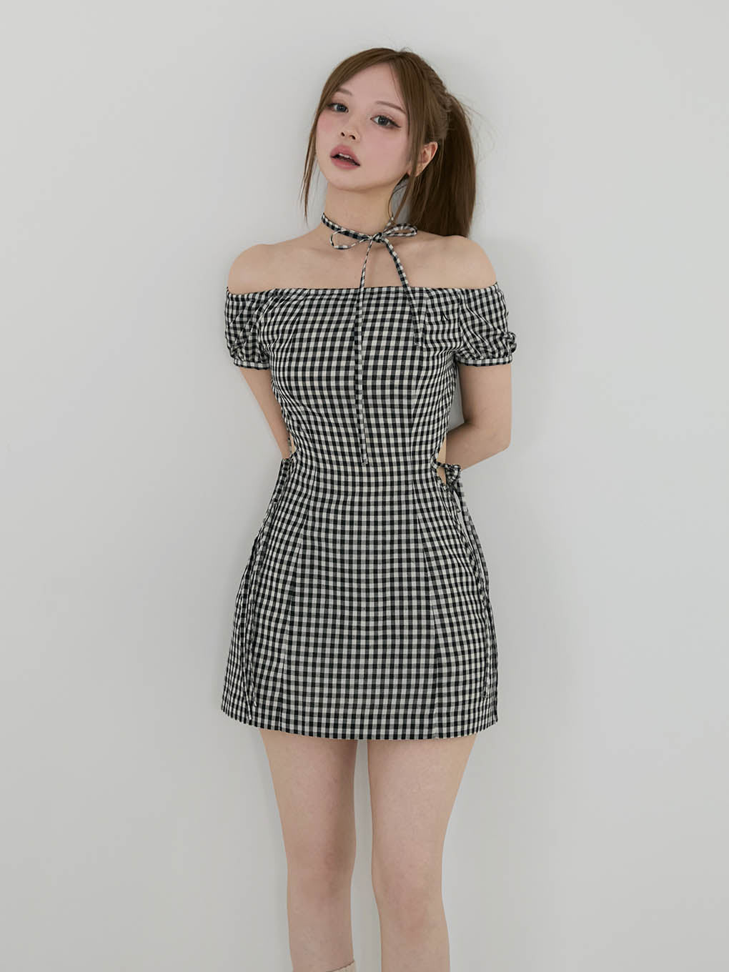 Becky check mini dress